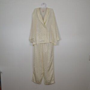 Inner Most Silky Long Sleeve Double Breast Top Vintage Pajama Loungewear Women L